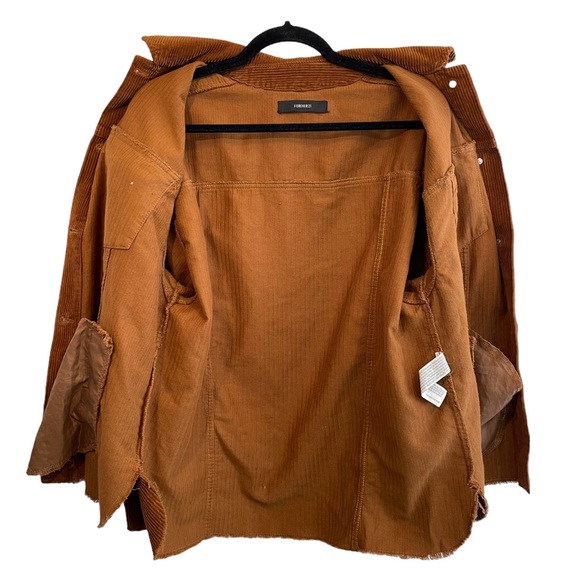 Forever 21 Corduroy Oversized Camel Brown Button Up Jacket - Picture 8 of 11
